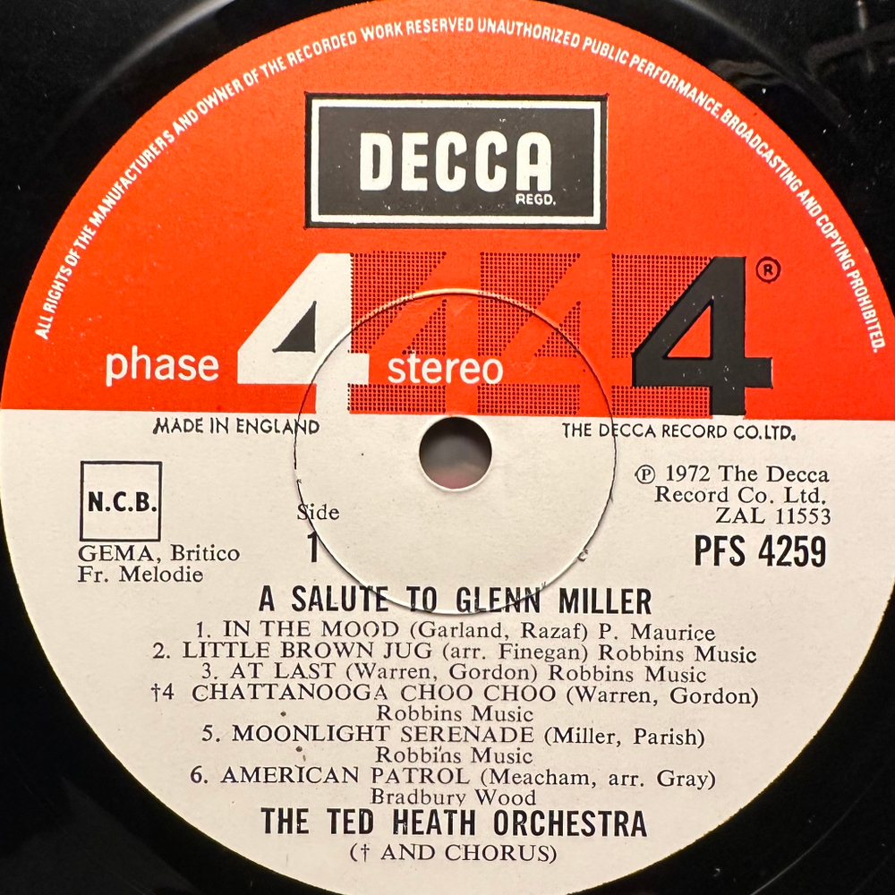 Ted Heath Orchestra- A Salute To Glenn Miller (Англия 1972г.)