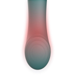 Зелёный вибростимулятор с пульсацией, вакуумной стимуляцией и функцией нагрева Zalo Queen G-spot PulseWave Vibrator with Suction Sleeve Jewel Green