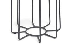 "Эквадор" журнальный стол из HPL круглый Ø40 H55, каркас из алюминия темно-серый (RAL 7024) муар, цвет столешницы "черный мрамор"