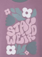 Лонгслив для девочки оверсайз с принтом