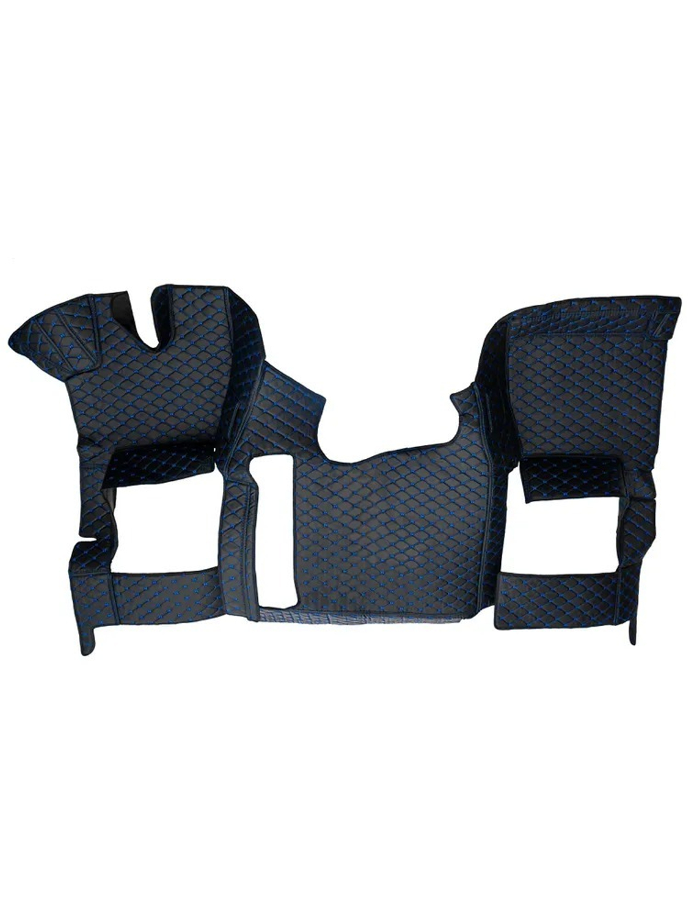 Ковры 3D SHACMAN X3000 рестайлинг (экокожа, черный, синяя строчка)
