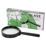 Лупа ручная Basir (увеличительное стекло) для чтения и рукоделия, круглая диаметр 60 мм, увеличение 6х, черная