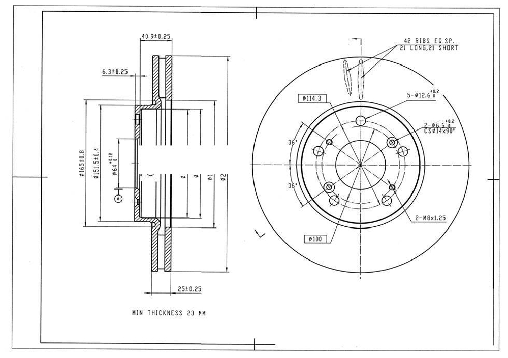 Диск тормозной AVANTECH BR3043S