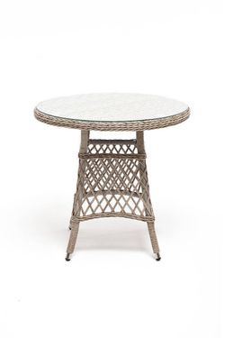 "Эспрессо" плетеный круглый стол, диаметр 80 см, цвет бежевый