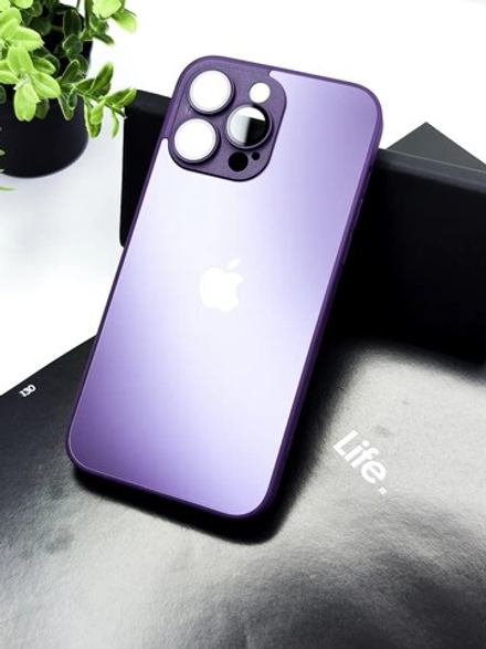 Чехол стеклянный с MagSafe, на iPhone 14 Pro Max, Dark Purple - Фиолетовый