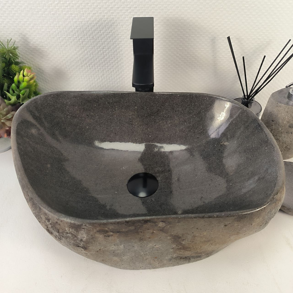 Каменная раковина из речного камня RS-05186 (51*35*15) 0862 из натурального камня