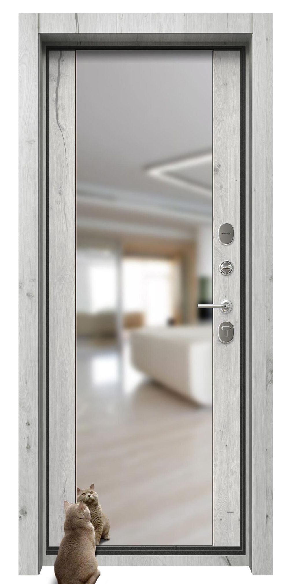 С зеркалом (серый)