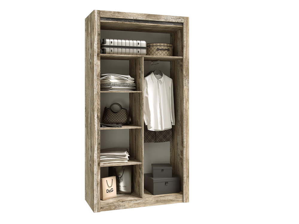 Шкаф двухстворчатый Ривьера, Дуб Юкон, Бетон темный