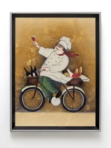 Картина на натуральном холсте "Веселый повар" 35*45 см