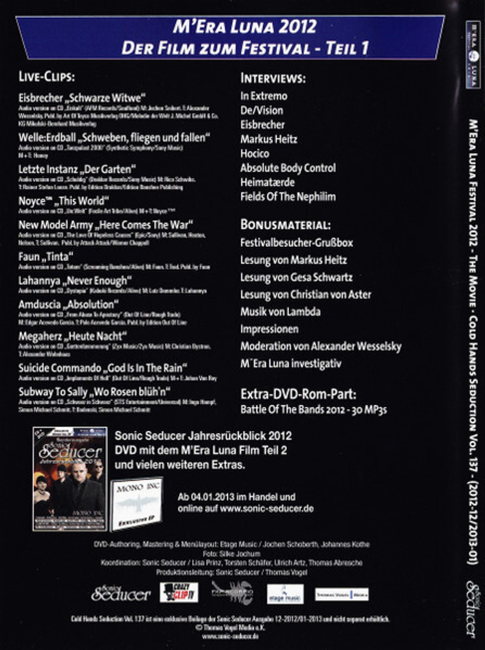 Various Artists / Sonic Seduсer M'era Luna Festival 2012 (DVD+журнал)