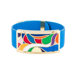 Браслет Fiore Luna на голубом кожаном ремешке CB13600-13