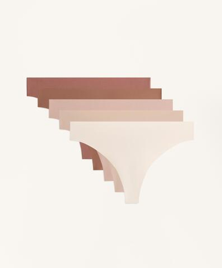 OYSHO Набор из пяти трусиков-стрингов PANTONE™, бежевый