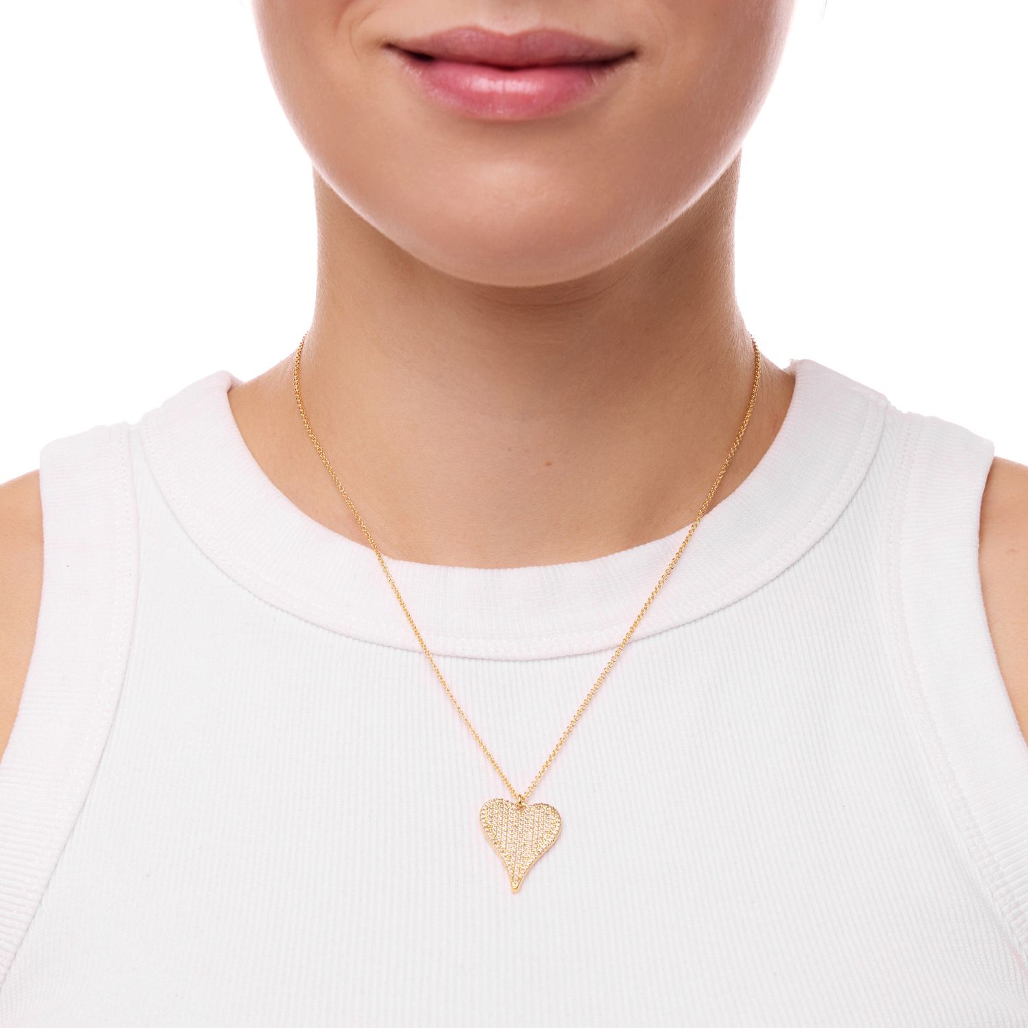 Колье Gold Necklace With A Textured Heart