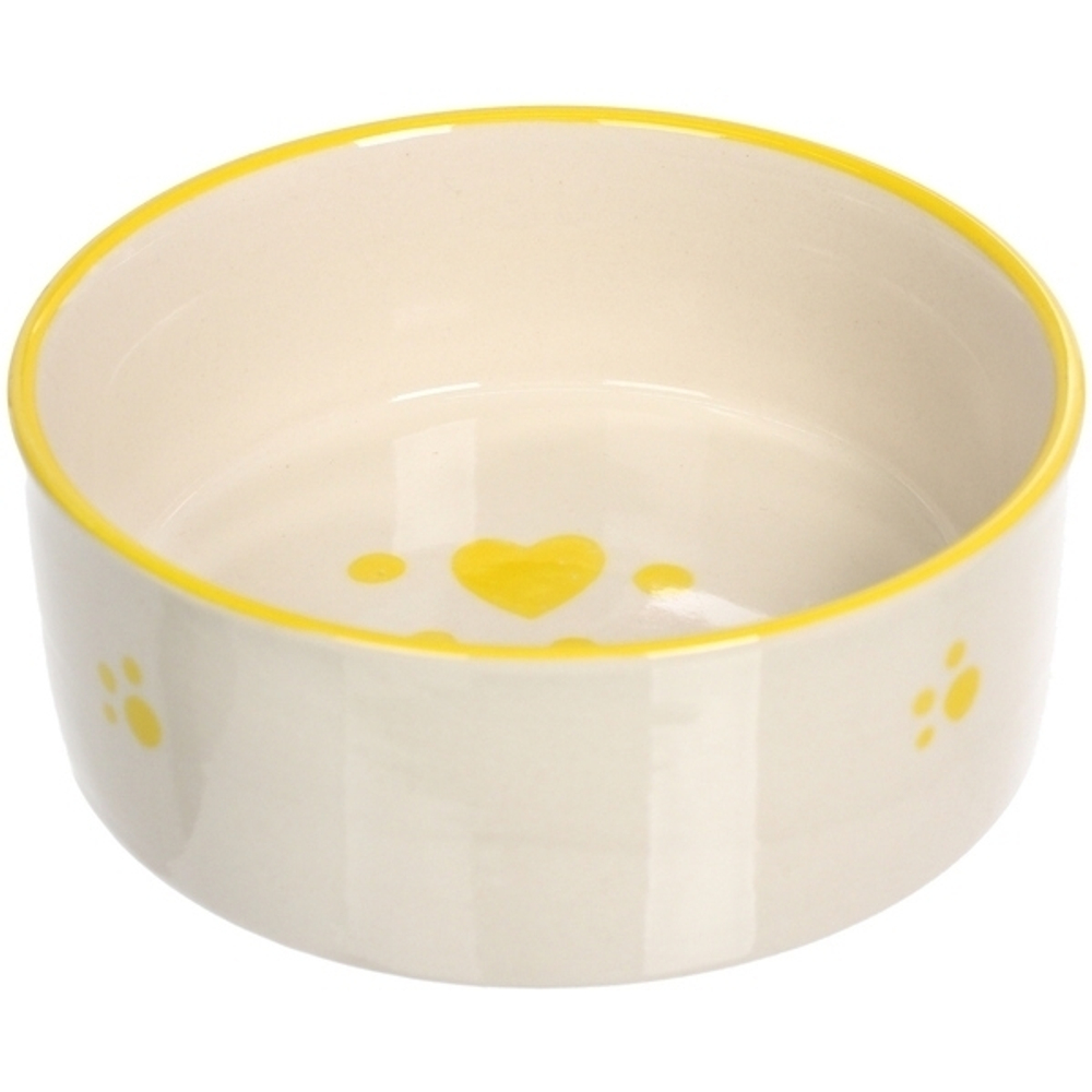 Миска керамическая «КоТиКи», цвет жёлтый, 12,8*5см, 370мл