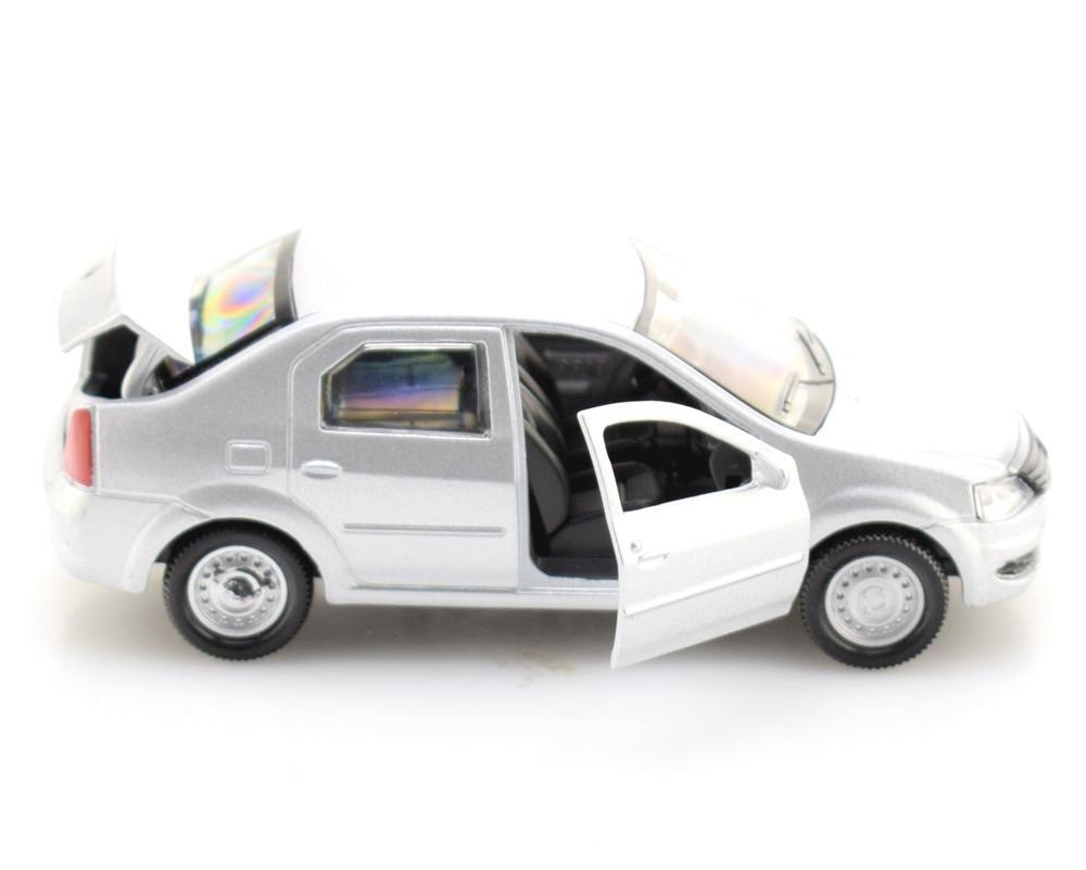 Модель ин. мет. "Renault Logan" 12см, открыв. двери, серебристый, в коробка LOGAN-SL (Технопарк)