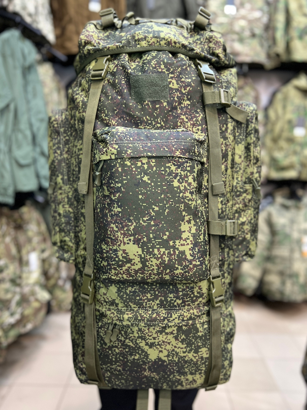 Рюкзак Tiger 100 л Cordura 1000D Пиксель (Зелёная цифра)