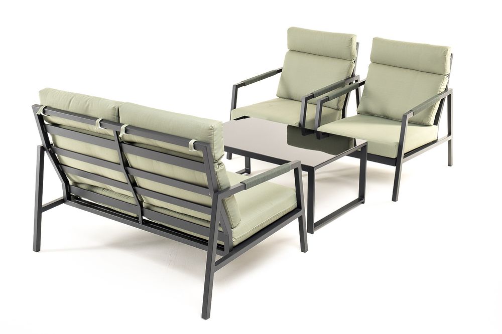 "Лилия" лаунж-зона 4-местная из алюминия, цвет серо-зеленый
