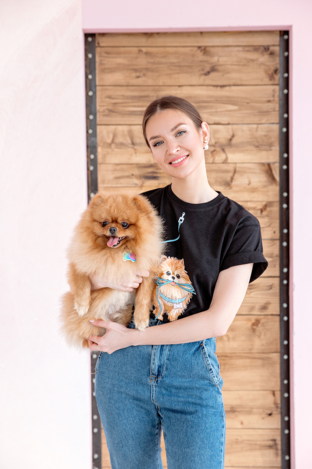 White T-shirt with dog