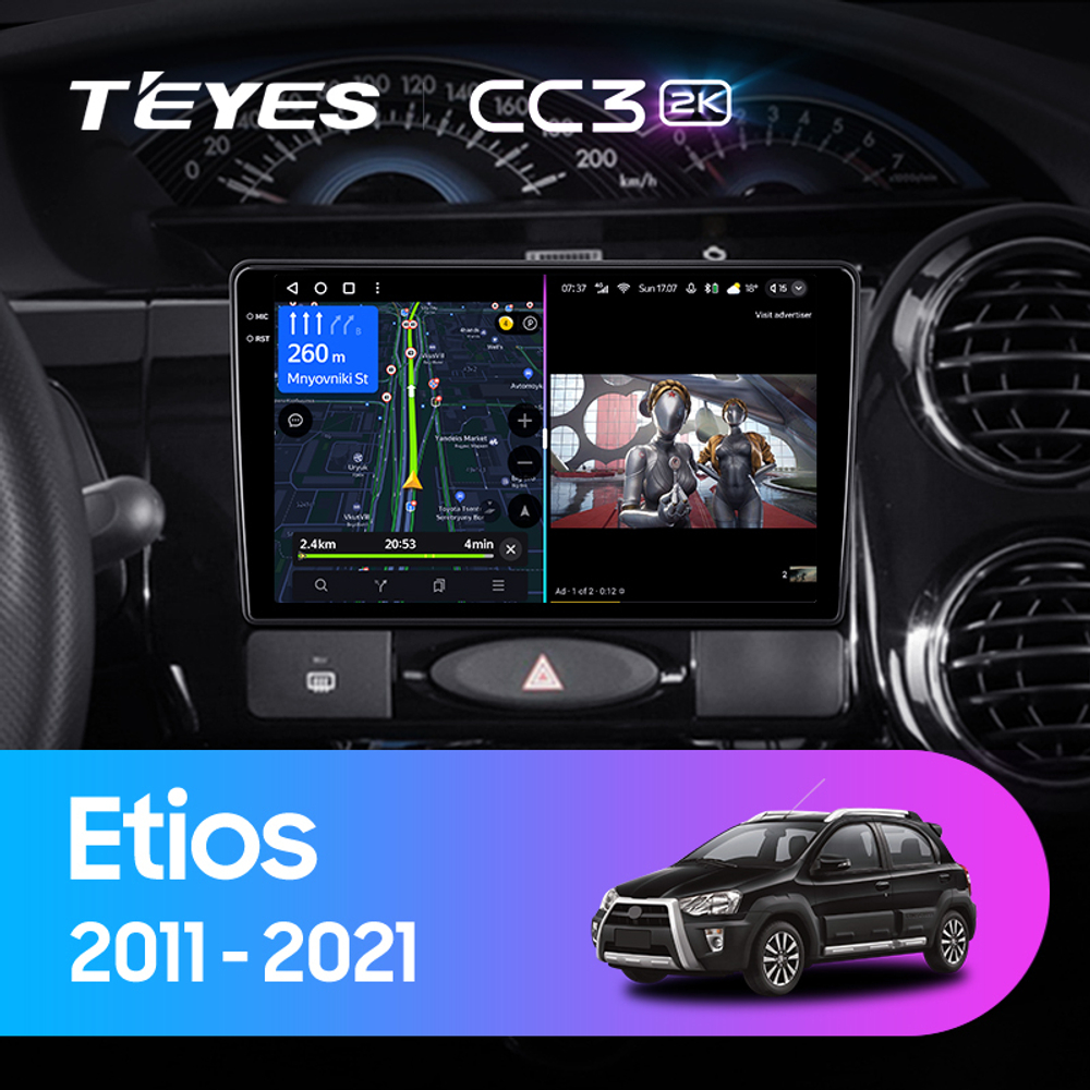 Teyes CC3 2K 9"для Toyota Etios 2011-2021