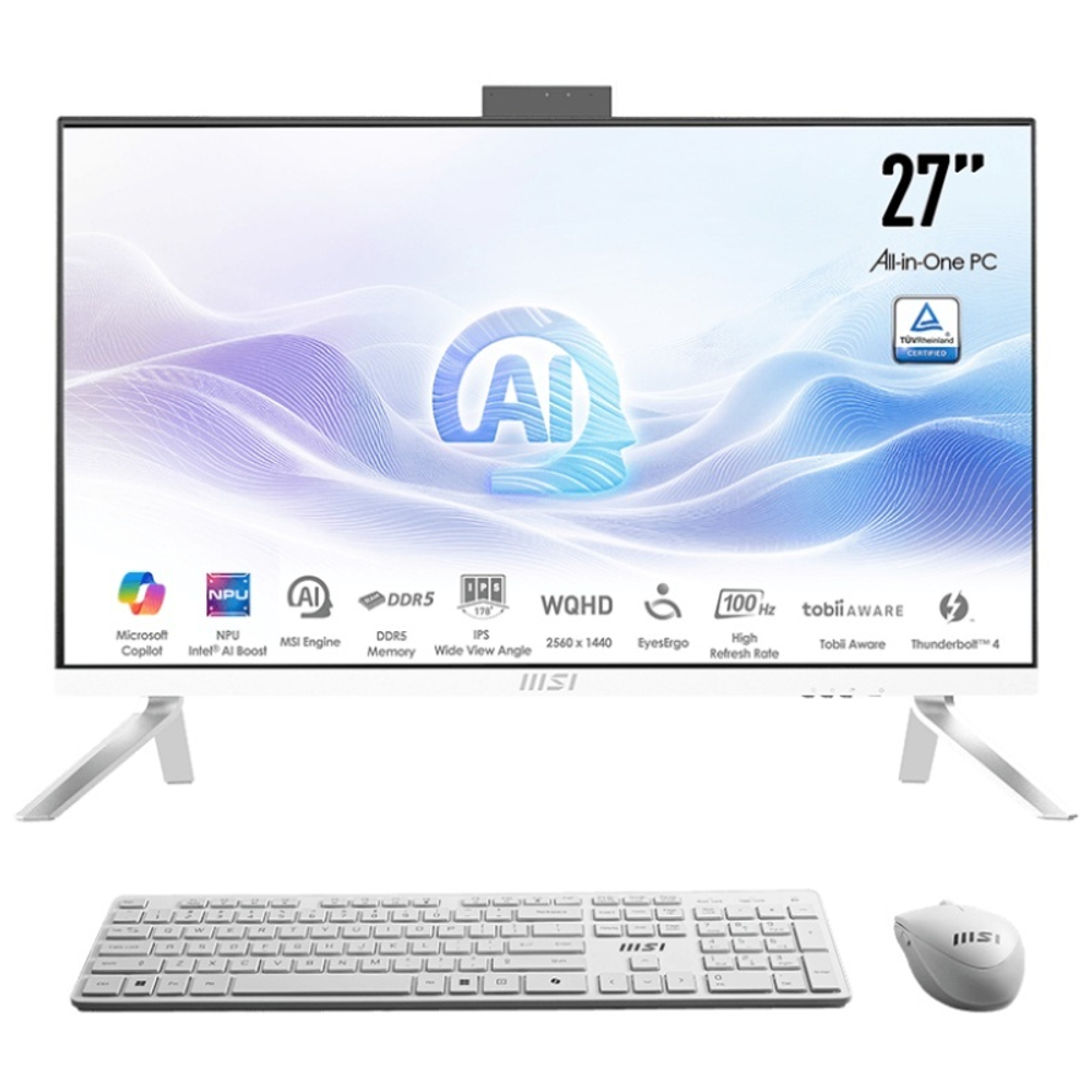 Моноблок MSI Modern AM273Q AI 1UM-092XRU 27" 2560x1440, Intel Core Ultra 5 125H (1.2Ghz), 16Gb, 512 SSD, Intel Graphics, White, DOS
