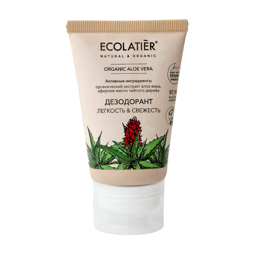 Дезодорант Легкость и Свежесть ORGANIC ALOE VERA 40мл (ECOLATIER)