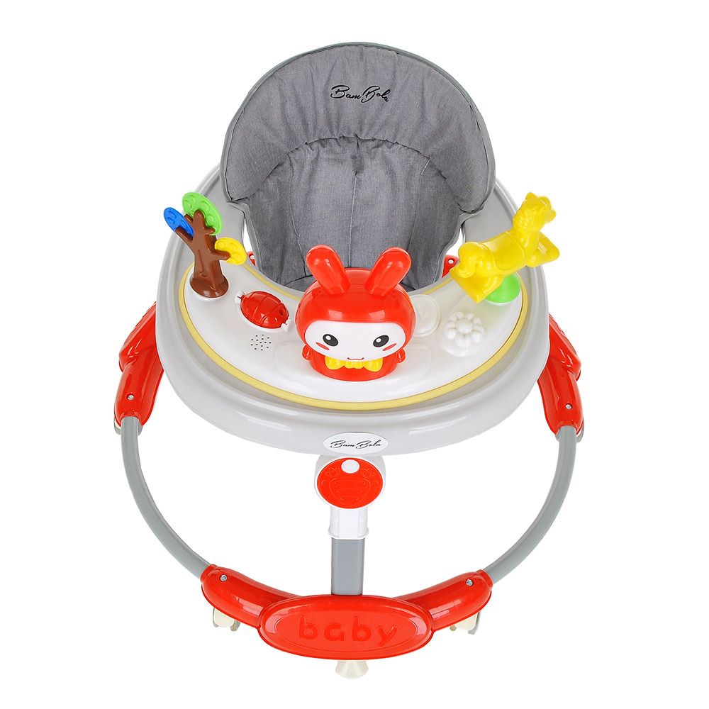 BAMBOLA Ходунки Зайчик (круглые) (6 силик.кол,игр.,муз) (67*67*55) Red/Красный