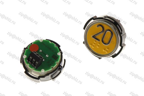 Кнопка (кнопочный модуль) RT42 RUS "20 Этаж", круглая, красная подсветка, Брайль.