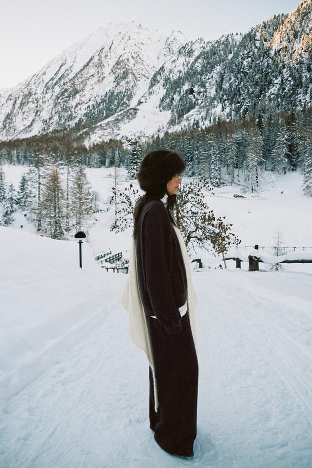 ZARA МЯГКИЕ БРЮКИ С ШИРОКИМИ ШТАНИНАМИ, ШОКОЛАДНЫЙ