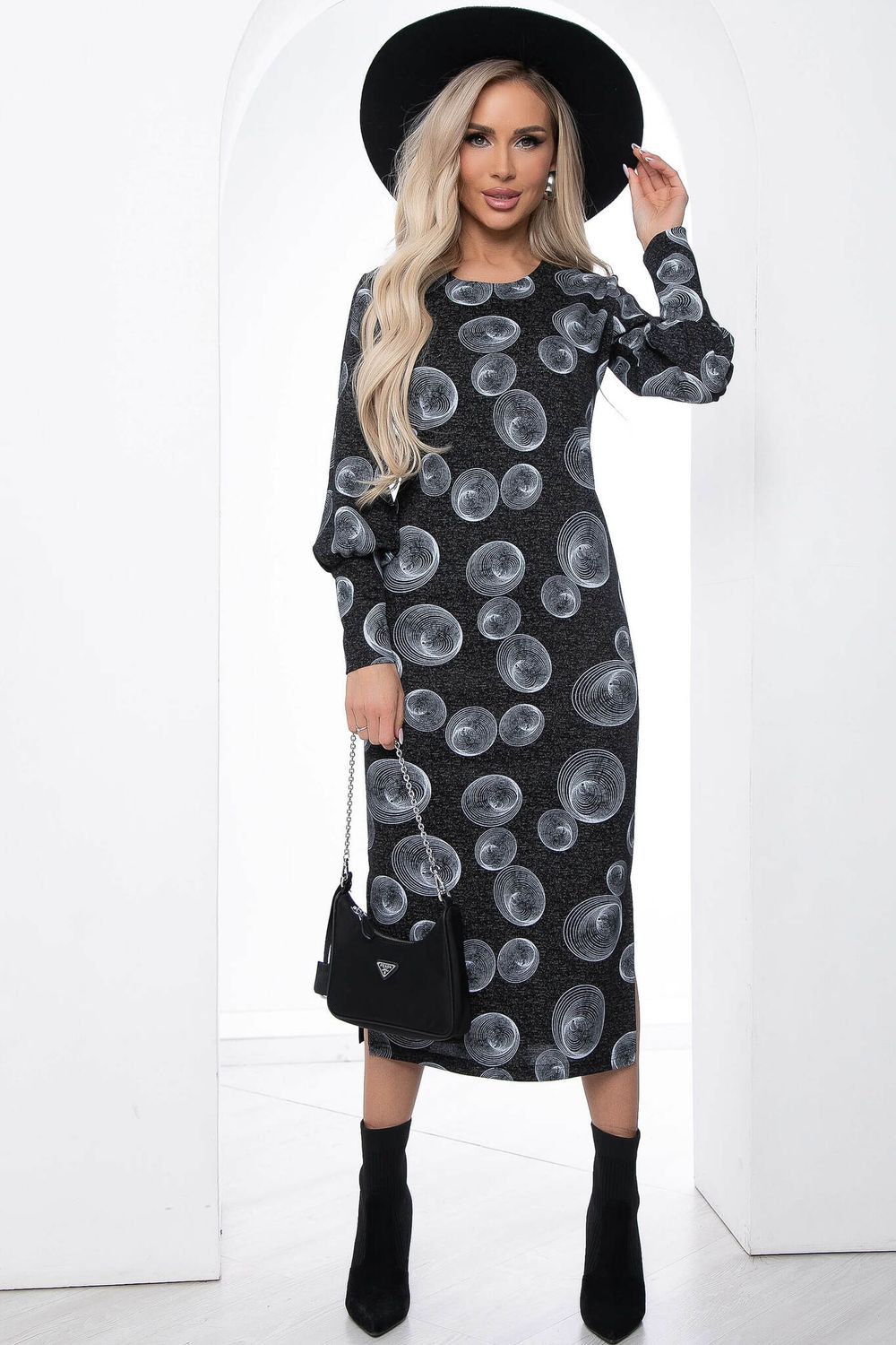 Платье "Эстетика вкуса" (черное/принт) П8900 LT Collection