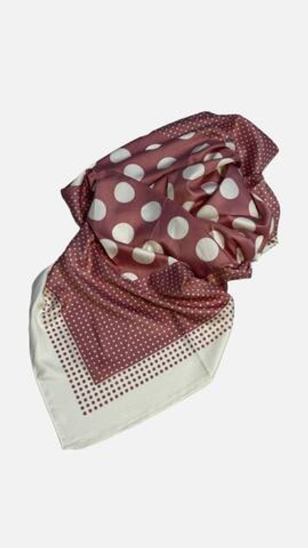 Платок розовый горох