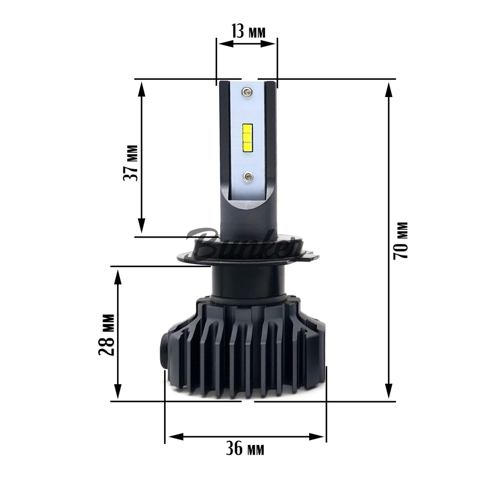 Светодиодные автомобильные LED лампы Sariti F6 H7 6000K 12V