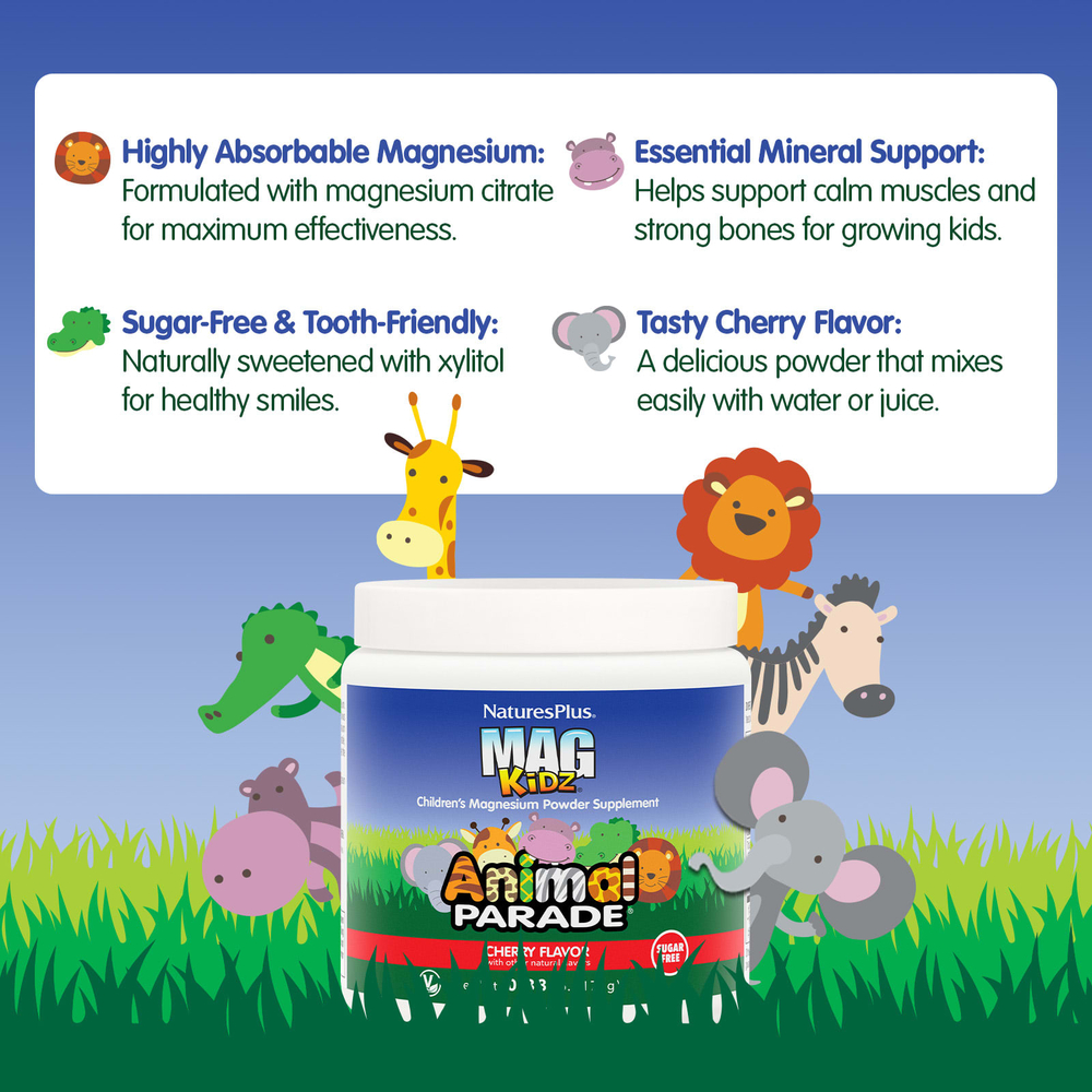NaturesPlus, Animal Parade®, Mag Kidz®, со вкусом вишни, 171 г (0,38 фунта)