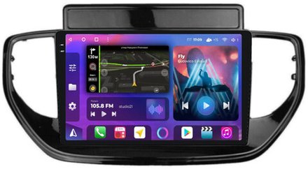 Магнитола для Hyundai Solaris 2 2020-2022 (штатная навигация) - FarCar XXL2003M QLED+2K, Android 12, ТОП процессор, 8Гб+256Гб, CarPlay, 4G SIM-слот