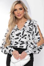 Блуза "Тайное чувство" (белая/надписи) Б8442 LT Collection