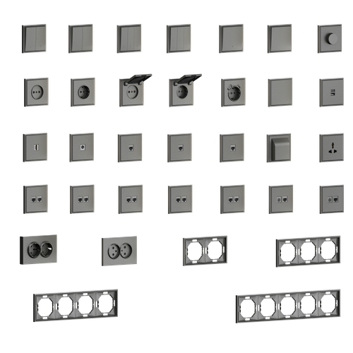 Клавиша для перекрёстного переключателя 1-я, матовый титан, серия S08