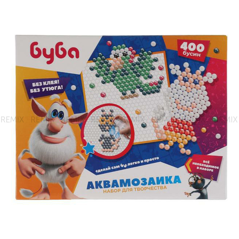 Набор д/детского тв-ва БУБА аквамозаика 400 бусин МУЛЬТИ АРТ в кор.48шт