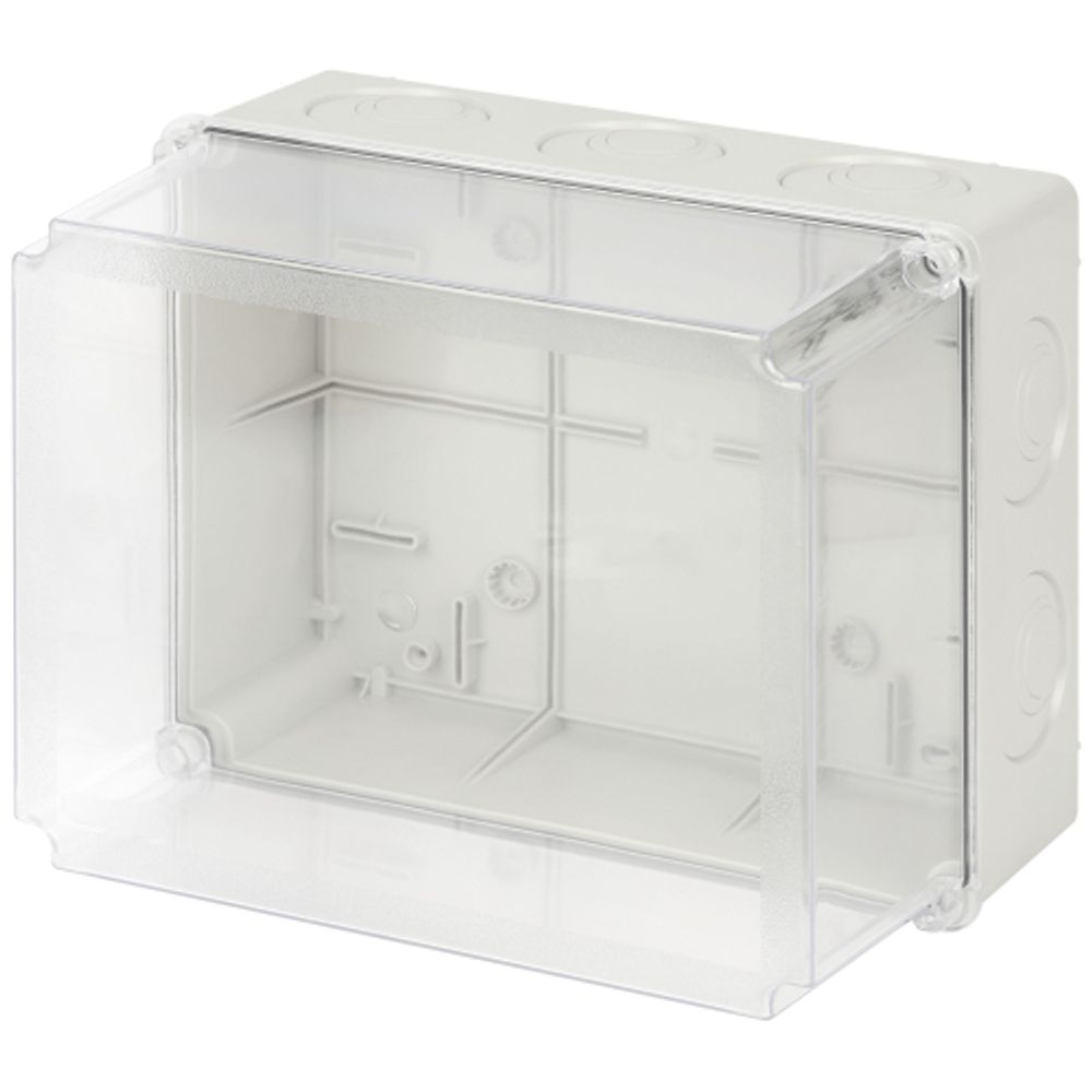 Распаячная коробка ЭРА KORvpk-240-195-165 ОП серая 240х195х165мм прозрачная крышка на винтах d25-3шт d32-2шт IP55