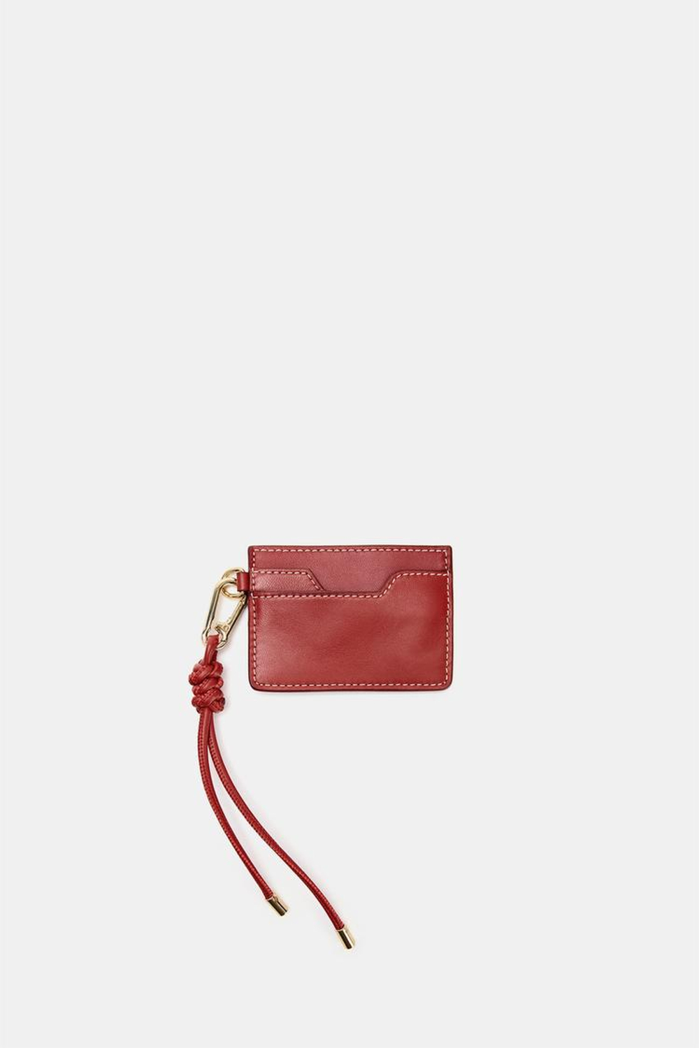 ZARA КОЖАНЫЙ КОШЕЛЕК-КАРТХОЛДЕР, КРАСНЫЙ