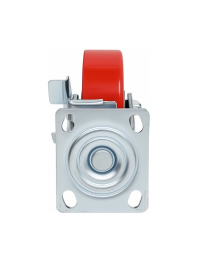 Колесо промышленное поворотное с тормозом с шариковым подшипником ПУ/чугун Gigant G-04-09-55