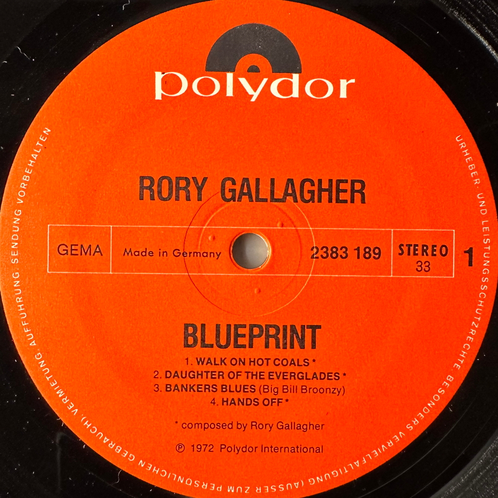 Rory Gallagher ‎– Blueprint (Германия 1973г.)