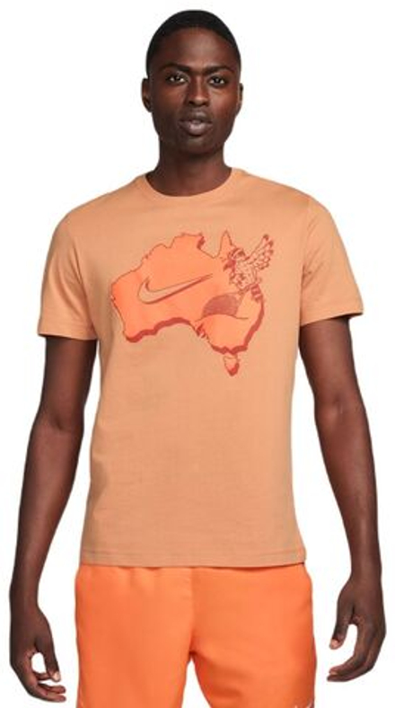 Мужская теннисная футболка Nike Court Tennis T-Shirt - amber brown