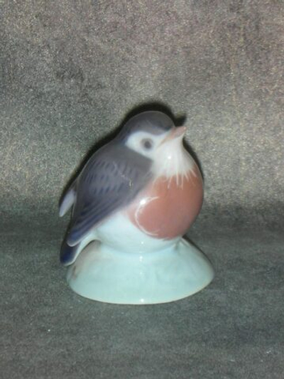 Статуэтка. Фарфор. Птица Малиновка. Royal Copenhagen. Дания