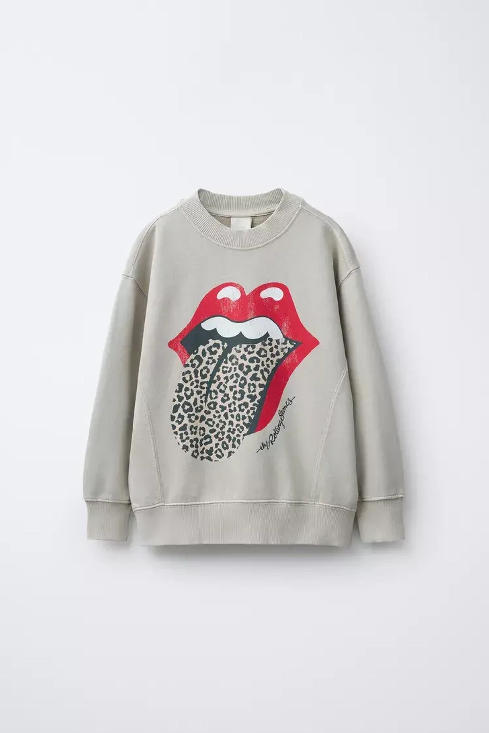 ZARA ТОЛСТОВКА С ПРИНТОМ ROLLING STONES ©, ПЕСОЧНЫЙ