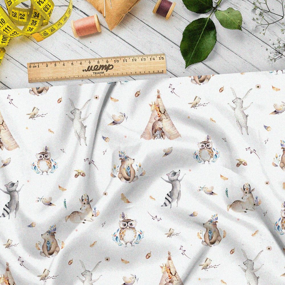 Ткань поплин вигвамы и еноты