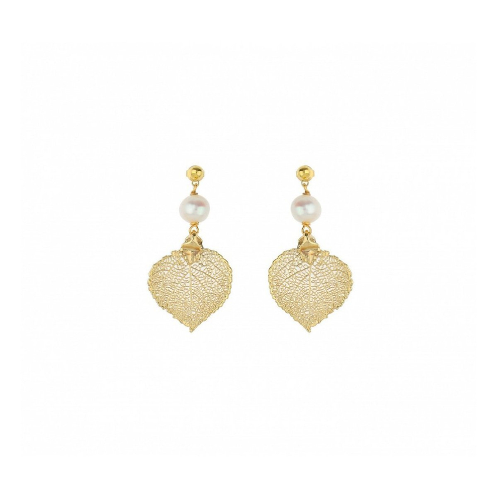Серьги листья Ester Bijoux Тополь OR924-S BW