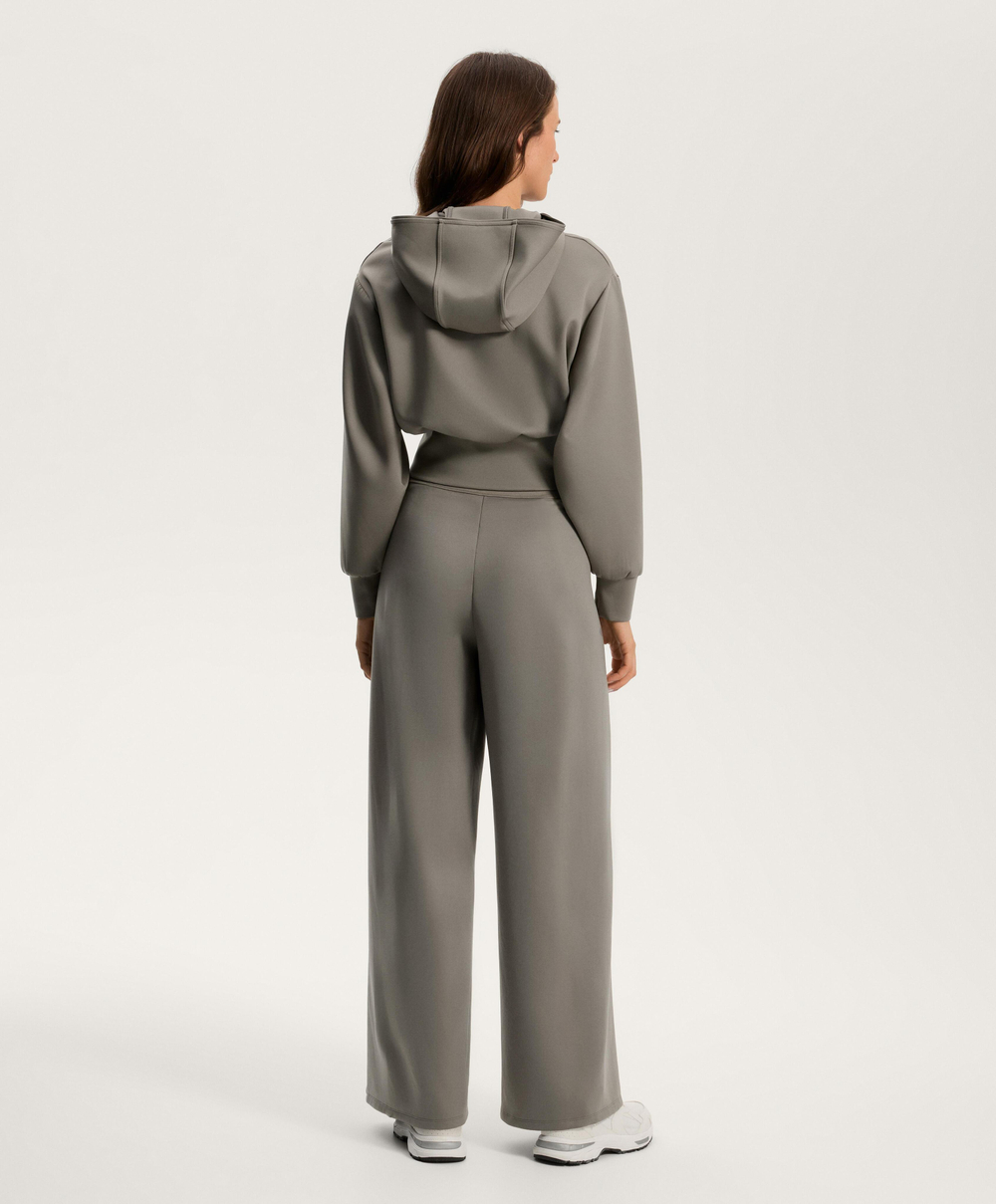 OYSHO Брюки-баллоны с неопреновым эффектом, пыльный хаки