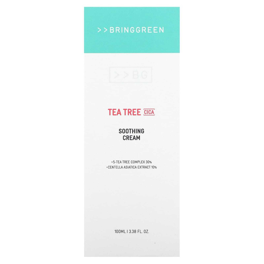 Bringgreen, Tea Tree CICA, успокаивающий крем, 100 мл (3,38 жидк. унции)
