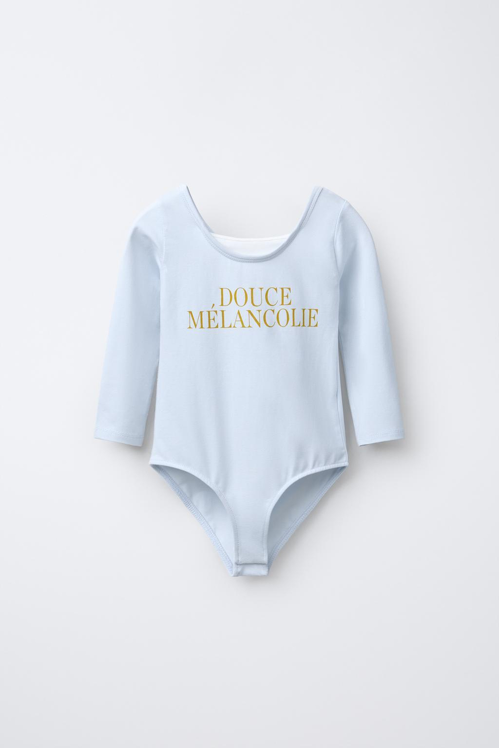 ZARA БОДИ С ТЕКСТОМ, СИНИЙ