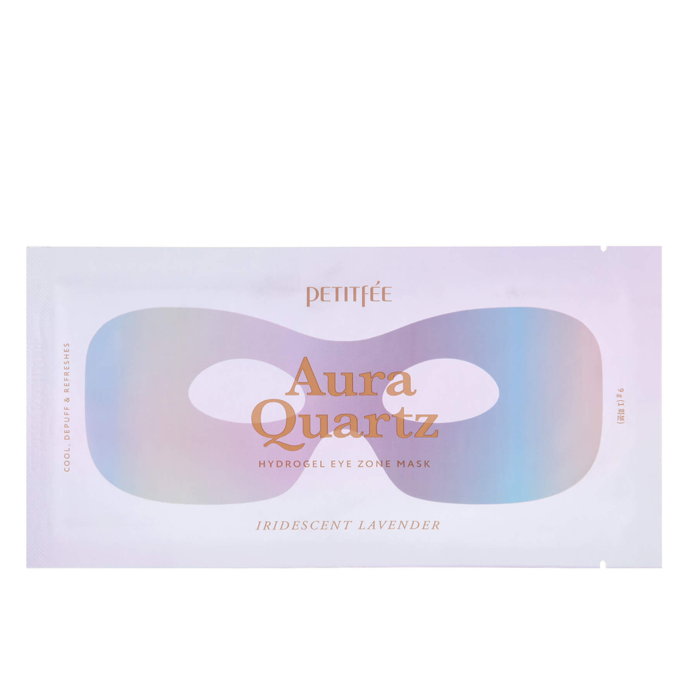 Маска-патчи против отёков Petitfee Aura Quartz Hydrogel Eye Zone Mask Iridescent Lavender