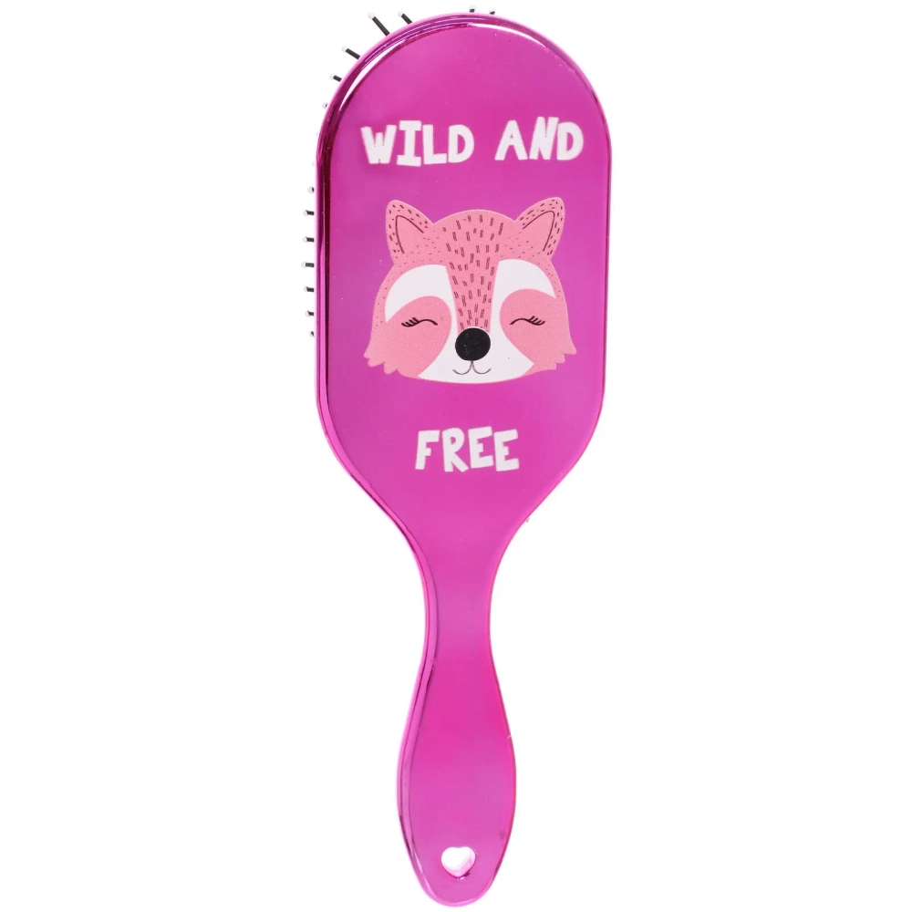 Расческа массажная зеркальная «Animals», лисички, микс 4 цвета, 7,5*23 см (блистер Ultramarine)